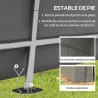 Carpa de Jardín para Bicicletas con Marco de Acero Puerta con Cremallera Impermeable 2,4x1,6x1,9 m Gris Claro - Ogal.Es