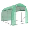 Invernadero de Túnel 296x196x200 cm Invernadero de Jardín con 3 Puertas y 6 Ventanas Marco de Acero Galvanizado ... - Ogal.Es