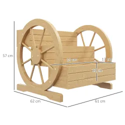 Jardinera de Madera Macetero Exterior de 3 Niveles Diseño de Escalera Orificios de Drenaje 61x62x57 cm Natural - Ogal.Es