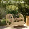 Jardinera de Madera Macetero Exterior de 3 Niveles Diseño de Escalera Orificios de Drenaje 61x62x57 cm Natural - Ogal.Es