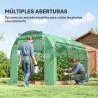 Invernadero de Túnel 296x196x200 cm Invernadero de Jardín con 3 Puertas y 6 Ventanas Marco de Acero Galvanizado ... - Ogal.Es