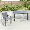 Conjunto de Mesa y Sillas Jardín con Sillas Apilables y Marco de Acero para Terraza Patio Gris Claro - Ogal.Es