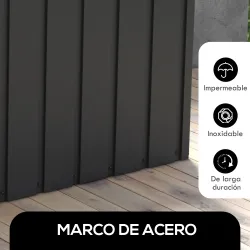 Baúl de Almacenaje Exterior de Acero con 4 Ruedas 2 Asas y Tapa Bloqueable 125,5x61,5x70 cm Gris Oscuro - Ogal.Es