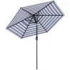 Sombrilla de Jardín Ø230x216 cm con Apertura Manual Ángulo Ajustable e Impermeable para Terraza Piscina Azul y B... - Ogal.Es