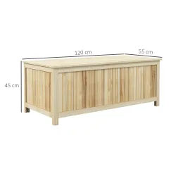 Arcón Exterior de Madera 172 L Baúl Almacenaje con Tapa Abatible Resistente a la Intemperie para Jardín Madera N... - Ogal.Es