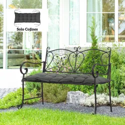 Cojín para Banco de Jardín Acolchado con Cuerdas de Sujeción y Relleno Grueso para Exterior e Interior 100x40x10... - Ogal.Es