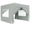 Carpa Plegable 3x3 m con Altura Ajustable 3 Niveles 4 Laterales Ventanas y Bolsa UPF50+ Impermeable Gris - Ogal.Es