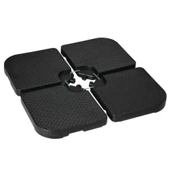 Base para Sombrilla de 4 Piezas Soporte para Parasol de HDPE Rellenable con Agua 59 kg o Arena 80 kg para Jardín... - Ogal.Es