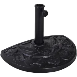 Soporte para Parasol Peso 9 kg en Forma de Semicírculo para Poste de Paraguas de Ø3,8 cm y Ø4,8 cm 50x31x32 cm N... - Ogal.Es