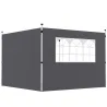 Paredes Laterales para Carpa de 3 x 3 m 2 Paneles de Tela Oxford de 300x200 cm con Ventana para Fiestas Gris Oscuro - Ogal.Es