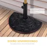 Soporte para Parasol Peso 9 kg en Forma de Semicírculo para Poste de Paraguas de Ø3,8 cm y Ø4,8 cm 50x31x32 cm N... - Ogal.Es