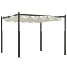 Pérgola de jardín exterior 3x3 m con techo retráctil y fijación magnética, toldo sol UPF30+, Crema - Ogal.Es