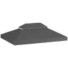 Toldo de Recambio 4x3 m con Techo Doble Orificios de Drenaje y Protección UV Solo Toldo NO Incluye Marco Gris - Ogal.Es