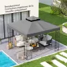 Toldo de Recambio 3x3 m con Techo Doble Orificios de Drenaje y Protección UV Solo Toldo NO Incluye Marco Gris Os... - Ogal.Es