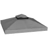 Toldo de Recambio 3x3 m con Techo Doble Orificios de Drenaje y Protección UV Solo Toldo NO Incluye Marco Gris Os... - Ogal.Es