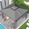 Toldo de Recambio 3x3 m con Techo Doble Orificios de Drenaje y Protección UV Solo Toldo NO Incluye Marco Gris Os... - Ogal.Es