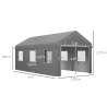 Garaje Exterior para Coche 6x3 m Impermeable con Tejido PE Resistente Marco de Acero Paredes Desmontables Gris C... - Ogal.Es