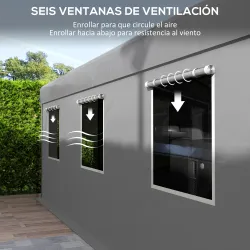 Garaje Exterior para Coche 6x3 m Impermeable con Tejido PE Resistente Marco de Acero Paredes Desmontables Gris C... - Ogal.Es