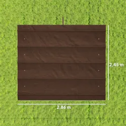 Techo de Repuesto Retráctil 3x2,5 m para Marco de 3x2 m Toldo de Tela Solo para Cenador Jardín con 8 Orificios Café - Ogal.Es