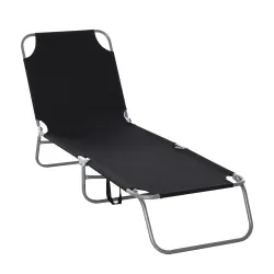 Tumbona Jardín Exterior Plegable con Respaldo Ajustable en 5 Posiciones Carga 120 kg para Terraza 187x55x24 cm N... - Ogal.Es