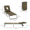 Tumbona Plegable con Respaldo Regulable 4 Posiciones con Orificio de Lectura Almohada Tela Oxford 190x56x28 cm M... - Ogal.Es