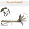 Tumbona Plegable con Respaldo Regulable 4 Posiciones con Orificio de Lectura Almohada Tela Oxford 190x56x28 cm M... - Ogal.Es