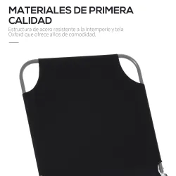 Tumbona Jardín Exterior Plegable con Respaldo Ajustable en 5 Posiciones Carga 120 kg para Terraza 187x55x24 cm N... - Ogal.Es