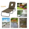 Tumbona Plegable con Respaldo Regulable 4 Posiciones con Orificio de Lectura Almohada Tela Oxford 190x56x28 cm M... - Ogal.Es