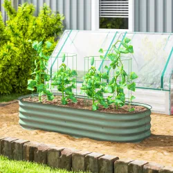 Jardinera Exterior Grande de Acero Galvanizado con Base Abierta Bordes de Seguridad Fácil Montaje 150x62x30 cm V... - Ogal.Es