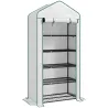 Invernadero Resistente de 5 Niveles con 1 Puerta con Cremallera Anti-UV Diseño Ensanchado y Estantes 90x49x193 c... - Ogal.Es
