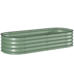 Jardinera Exterior Grande de Acero Galvanizado con Base Abierta Bordes de Seguridad Fácil Montaje 150x62x30 cm V... - Ogal.Es