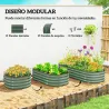 Jardinera Exterior Grande de Acero Galvanizado con Base Abierta Bordes de Seguridad Fácil Montaje 150x62x30 cm V... - Ogal.Es