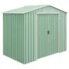 Caseta de Jardín 213x130x185 cm Cobertizo de Exterior Metálico para Almacenamiento de Herramientas Verde Claro - Ogal.Es