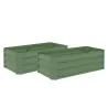Juego de 2 Jardineras Exterior Grandes de Acero Galvanizado Huertos Urbanos para Terraza Jardín 100x50x30 cm Verde - Ogal.Es