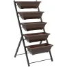 Soporte para Plantas de 5 Niveles con 5 Macetas Orificios de Drenaje para Interior y Exterior 55x63x120 cm Negro - Ogal.Es