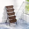 Soporte para Plantas de 5 Niveles con 5 Macetas Orificios de Drenaje para Interior y Exterior 55x63x120 cm Negro - Ogal.Es