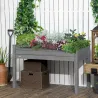 Huerto Urbano Elevado de Madera 122,5x56,5x76 cm con Tela no Tejida para Cultivos Plantas Flores Gris Oscuro - Ogal.Es