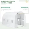 Lona de Repuesto para Invernadero Túnel 6 m², lona PE Anti-UV impermeable 6 ventanas + Puerta Enrollable con cre... - Ogal.Es