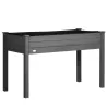 Huerto Urbano Elevado de Madera 122,5x56,5x76 cm con Tela no Tejida para Cultivos Plantas Flores Gris Oscuro - Ogal.Es