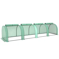 Invernadero Pequeño Invernadero de Jardín para Cultivo de Plantas con 4 Ventanas Enrollables 400x100x80 cm Verde - Ogal.Es