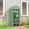 Invernadero de Exterior con 4 Estantes Ruedas Puerta Enrollable Cubierta de PE y Marco de Acero 69x50x165 cm Verde - Ogal.Es