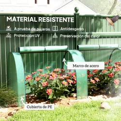 Invernadero Pequeño Invernadero de Jardín para Cultivo de Plantas con 4 Ventanas Enrollables 400x100x80 cm Verde - Ogal.Es