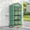 Invernadero de Exterior con 4 Estantes Ruedas Puerta Enrollable Cubierta de PE y Marco de Acero 69x50x165 cm Verde - Ogal.Es