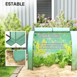 Invernadero Pequeño Invernadero de Jardín para Cultivo de Plantas con 4 Ventanas Enrollables 400x100x80 cm Verde - Ogal.Es