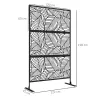 Biombo de 3 Paneles 122x198 cm Biombo Separador de Ambientes con Soporte Diseño de Hojas Grandes Negro - Ogal.Es