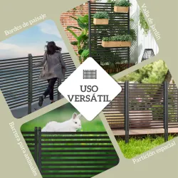Valla de Jardín de Acero con Revestimiento de PE 2 Modos de Instalación para Plantas Animales 93x22x150 cm Marrón - Ogal.Es