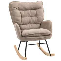 Silla Mecedora con Patas de Madera de Haya y Reposabrazos Mecedora para Lactancia Carga 120 kg para Dormitorio M... - Ogal.Es