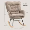 Silla Mecedora con Patas de Madera de Haya y Reposabrazos Mecedora para Lactancia Carga 120 kg para Dormitorio M... - Ogal.Es