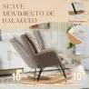 Silla Mecedora con Patas de Madera de Haya y Reposabrazos Mecedora para Lactancia Carga 120 kg para Dormitorio M... - Ogal.Es