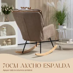 Silla Mecedora con Patas de Madera de Haya y Reposabrazos Mecedora para Lactancia Carga 120 kg para Dormitorio M... - Ogal.Es
